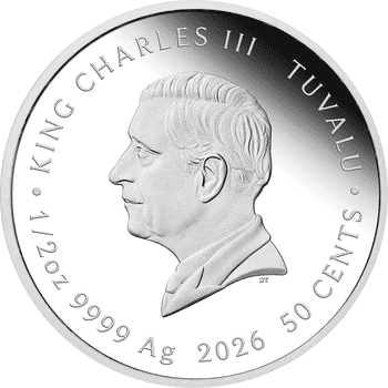 ツバル 2024年 ボン・スコット 1ドルカラー銀貨 プルーフ