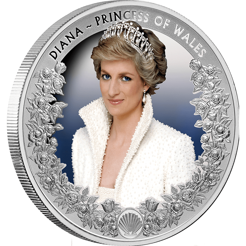 トケラウ 2022年 ウェールズ公妃 ダイアナ 5ドルカラー銀貨 プルーフ