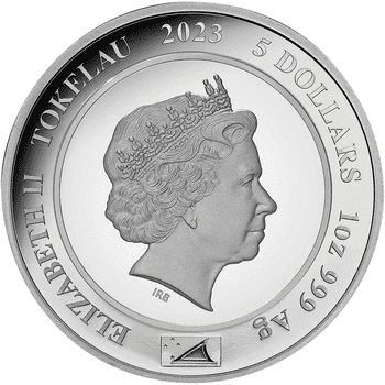 トケラウ 2023年 エリザベス2世戴冠式70周年 5ドル銀貨金メッキ付