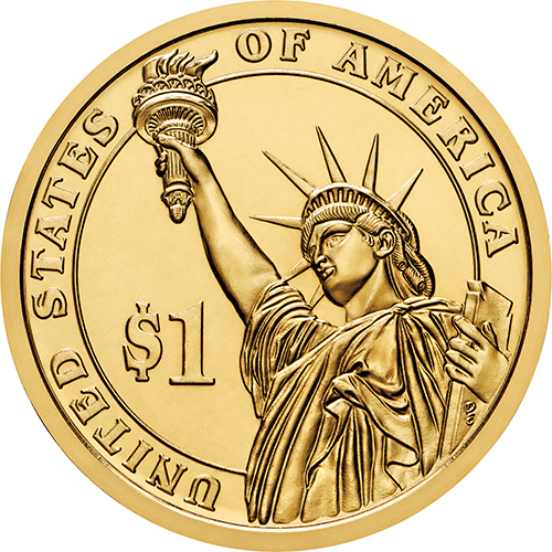 アメリカ 2015年 アメリカ歴代大統領1ドルコインプログラム 第36貨 リンドン・ベインズ・ジョンソン 1ドル黄銅貨25枚ロール 未使用