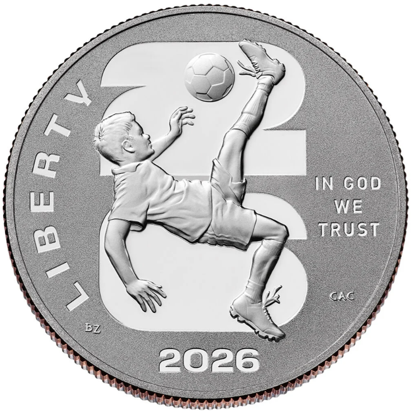 アメリカ 2026年 FIFAワールドカップ26公式記念コイン 50セント白銅貨