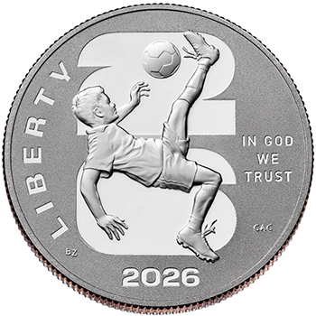 アメリカ 2026年 FIFAワールドカップ26公式記念コイン 50セント白銅貨