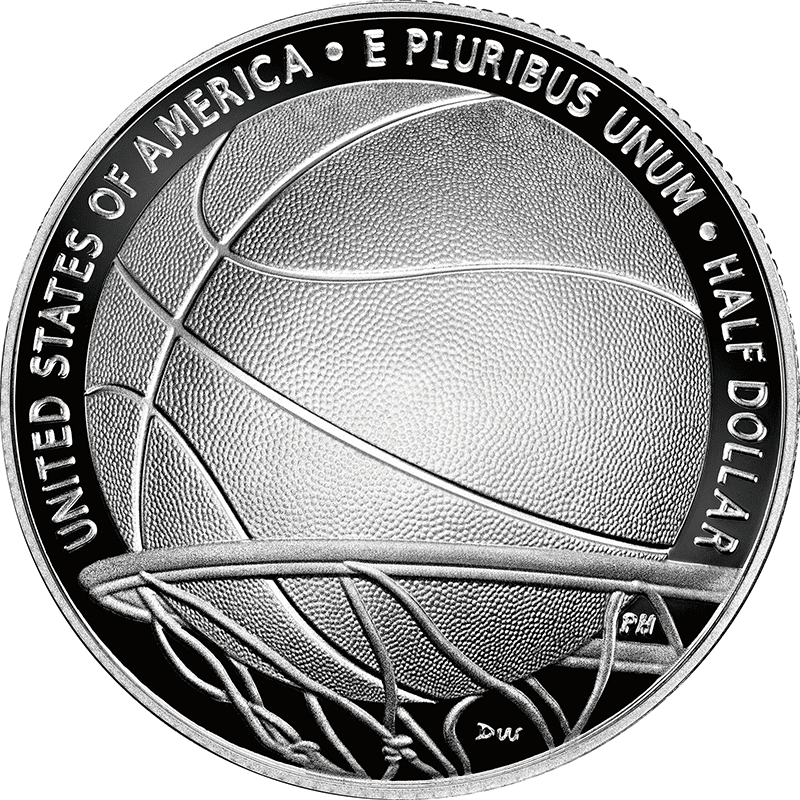 アメリカ 2020年 バスケットボール殿堂60周年 50セントドーム型白銅貨 プルーフ