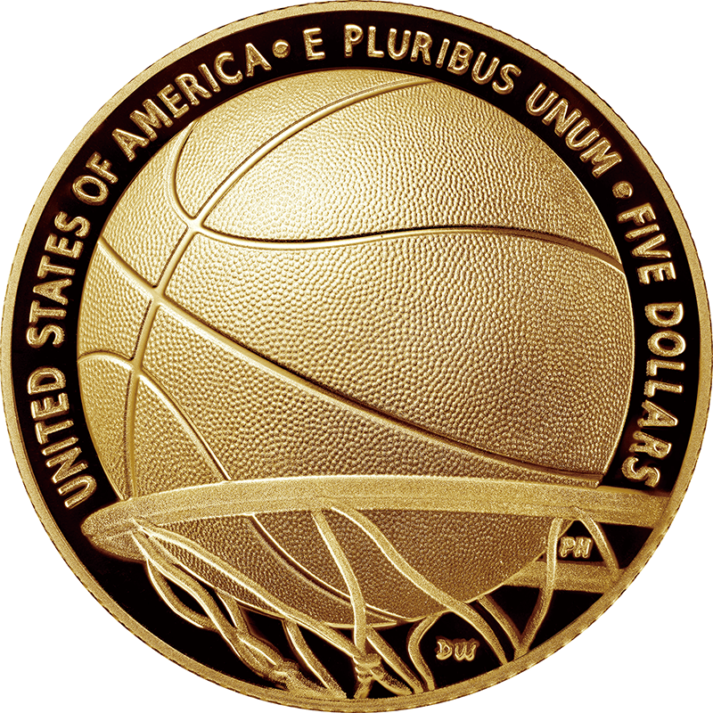 アメリカ 2020年 バスケットボール殿堂60周年 5ドルドーム型金貨 プルーフ