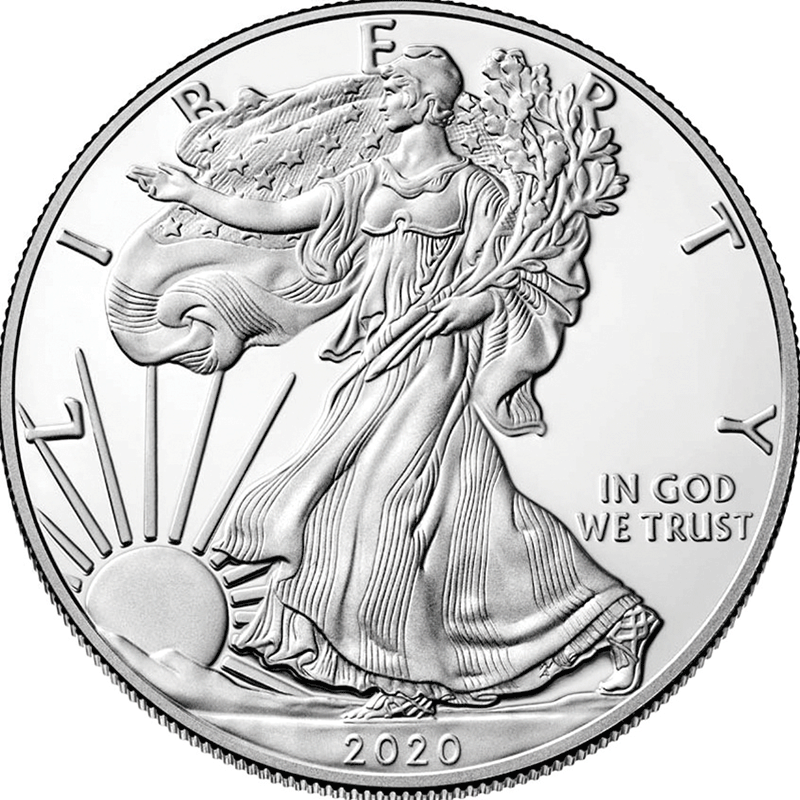 アメリカ イーグル銀貨 2020年 きれいです。純銀