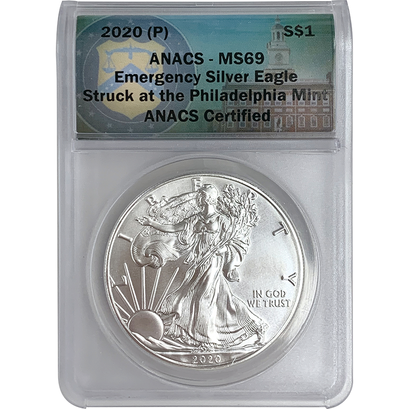 アメリカ 2020年 イーグル 特別版 1ドル銀貨（ANACS MS69） 未使用 