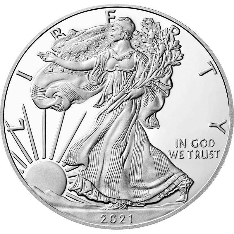 純銀 31.1グラム 2021年 アメリカ イーグル銀貨×10枚 Type1