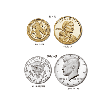 アメリカ 2021年 記念貨入銀貨他通常貨7種プルーフセット