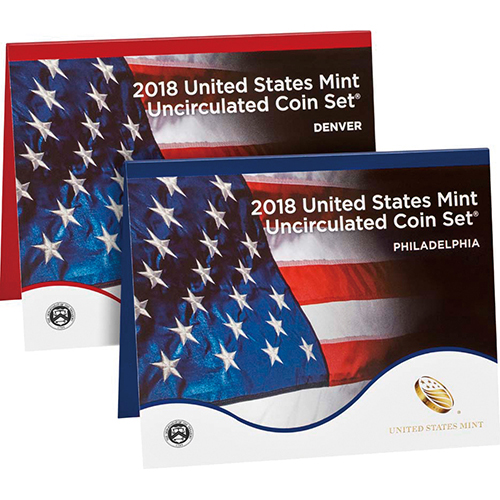 アメリカ 2018年 記念貨入通常貨10種未使用セット D/Pミント二組