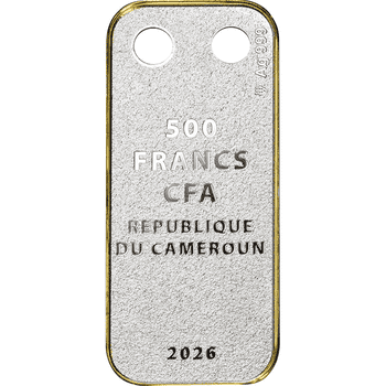 カメルーン 2024年 辰年龍図 500フランカラー銀貨ルテニウム・金メッキ