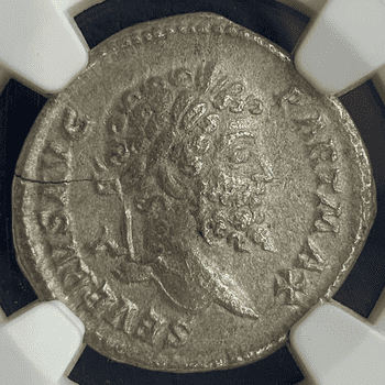 ●一点モノ● ローマ帝国 AD193-211 セプティミウス・セウェルス デナリウス銀貨 NGC Ch VF