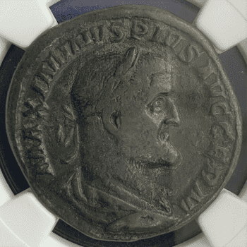 ●一点モノ● ローマ帝国 AD235-238 マクシミヌス・トラクス帝 セステルティウス銅貨 NGC Ch F