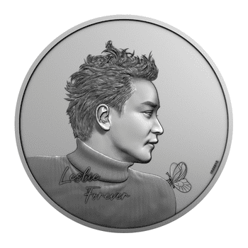 レスリー・チャン没後20周年追悼メダル カラー銀メダル銅製折り鶴付 アンティーク仕上げ