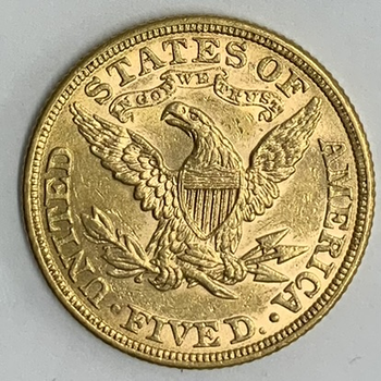 ●一点モノ● アメリカ 1885年KM101 女神頭像 5ドル金貨  美品