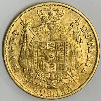 ●一点モノ● ナポレオン王国 1812年MKM12 ナポレオン1世 40リラ金貨  極美