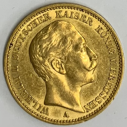 ドイツ プロイセン ヴィルヘルム2世 20マルク金貨 - 旧貨幣/金貨/銀貨 