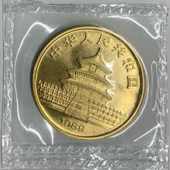 ●一点モノ● 中国 1989年パンダ金貨  50元金貨 1/2oz 未使用