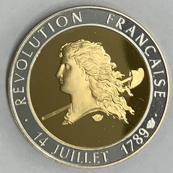 ●一点モノ● フランス 1989年KMｰ969a モンテスキュー生誕300年記念 10フラン金・他貨  プルーフ