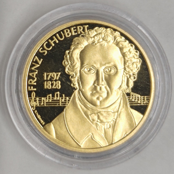 ●一点モノ● オーストリア 1997年KM3040 シューベルト生誕200年 500シリング金貨  プルーフ