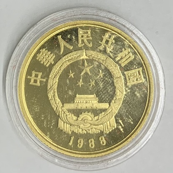 ●一点モノ● 中国 1988年Y167/F63 珍稀動物保護 第1次　金絲猴 100元金貨  プルーフ