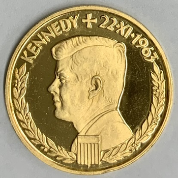 ●一点モノ● 西ドイツ 1963年KMX#M163 帝国通貨　ケネディ 1ダカット金貨  プルーフ
