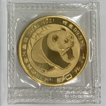 ●一点モノ● 中国 1983年Y51 パンダ金貨  50元金貨 1/2oz 未使用