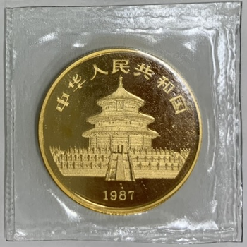 ●一点モノ● 中国 1987年Y127 パンダ金貨 Yミント 50元金貨 1/2oz 未使用