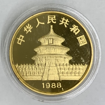 ●一点モノ● 中国 1988年Y155 パンダ金貨  50元金貨 1/2oz プルーフ