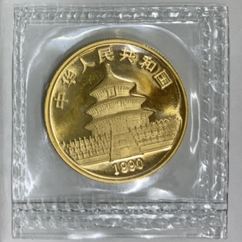 ●一点モノ● 中国 1990年Y241 パンダ金貨  50元金貨 1/2oz 未使用