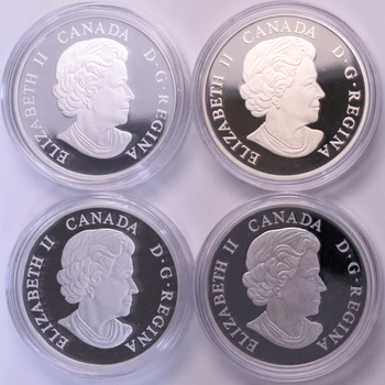 ●一点モノ● カナダ 2013年ﾜｰﾙﾄﾞ･ﾍﾞｰｽﾎﾞｰﾙ･ｸﾗｼｯｸ 銀貨4種セット プルーフ ケース付