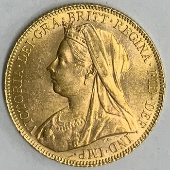 ●一点モノ● 英国 1900年KM785/Y43 ヴィクトリア女王　オールド 1ソブリン金貨  極美/未