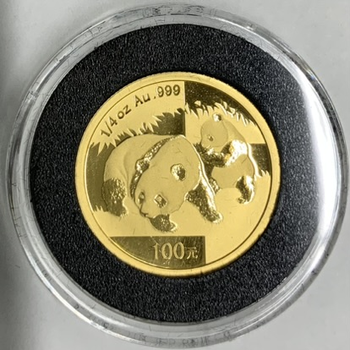 ●一点モノ● 中国 2008年パンダ金貨 1/4oz 地金型 100元金貨  未使用