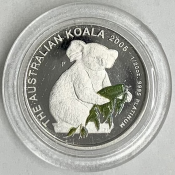 ●一点モノ● オーストラリア 2005年コアラ 1/20ｏｚ 5ドルプラチナ貨  プルーフ