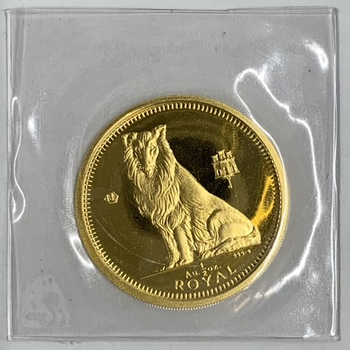 ●一点モノ● ジブラルタル 1995年ロイヤル・ドッグ ボーダーコリー 1/2oz 1/2ロイヤル金貨  未使用