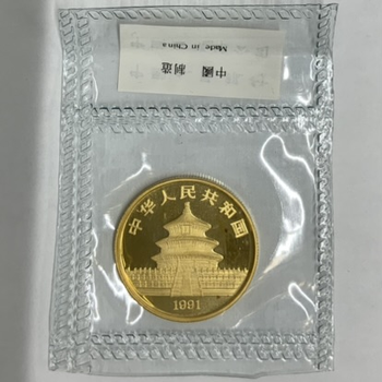 ●一点モノ● 中国 1991年 パンダ金貨  50元金貨 1/2oz 未使用