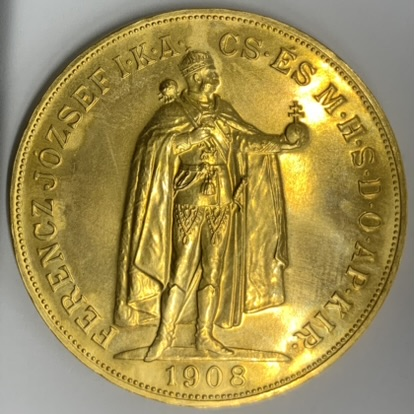 ○一点モノ○ ハンガリー 1908年 KM491 フランツ・ヨセフ立像 紋章図