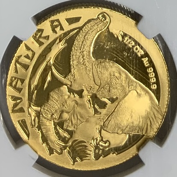 ●一点モノ● 南アフリカ 1996年KM203 1/2ナトゥラ ナトゥラ　象　金貨 【NGC：PF69 ULTRA CAMEO 1/2oz】 プルーフ