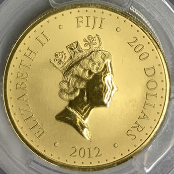 ●一点モノ● フィジー諸島 2012年KM215 200ドル パシフィック・ソブリン金貨 未使用 【PCGS：MS66】