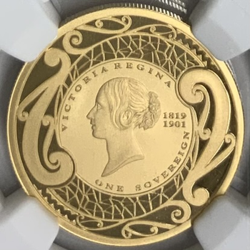 ●一点モノ● ニュージーランド 2019年KM423 2ドル ヴィクトリア女王生誕200周年金貨 プルーフ 【PCGS：PF70 ULTRA CAMEO】