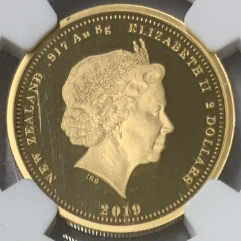 ●一点モノ● ニュージーランド 2019年KM423 2ドル ヴィクトリア女王生誕200周年金貨 プルーフ 【PCGS：PF70 ULTRA CAMEO】