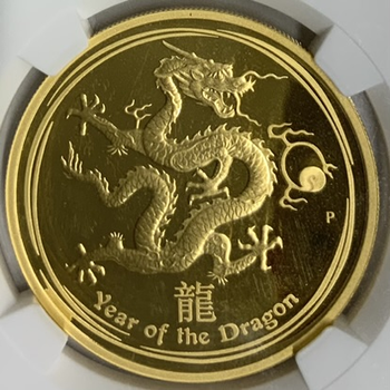 ●一点モノ● オーストラリア 2012年 PKM1674 十二支２次辰（龍）  100ドル金貨 プルーフ 【NGC:PF64 ULTRA CAMEO】