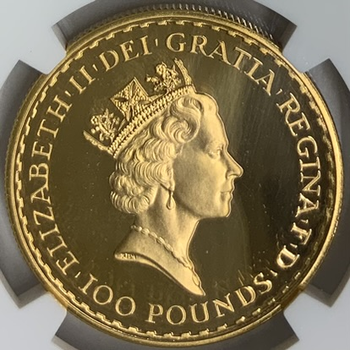 ●一点モノ● 英国 1987年 KM953 ブリタニア  100ポンド金貨 【NGC：PF65 ULTRA CAMEO 1oz】 プルーフ