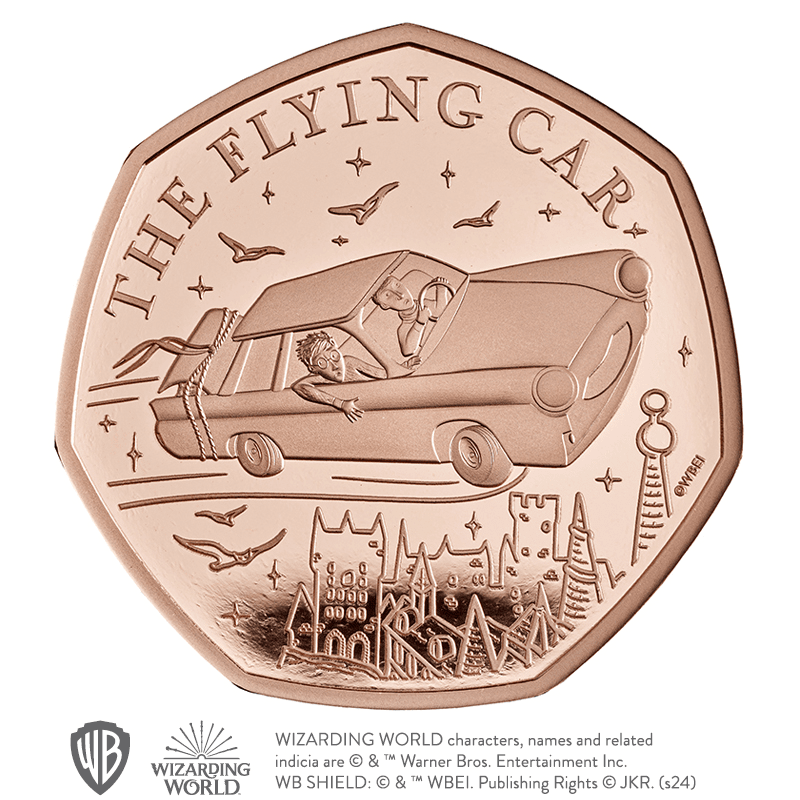 英国 2025年 ハリー・ポッター 空飛ぶ車 50ペンス金貨 プルーフ