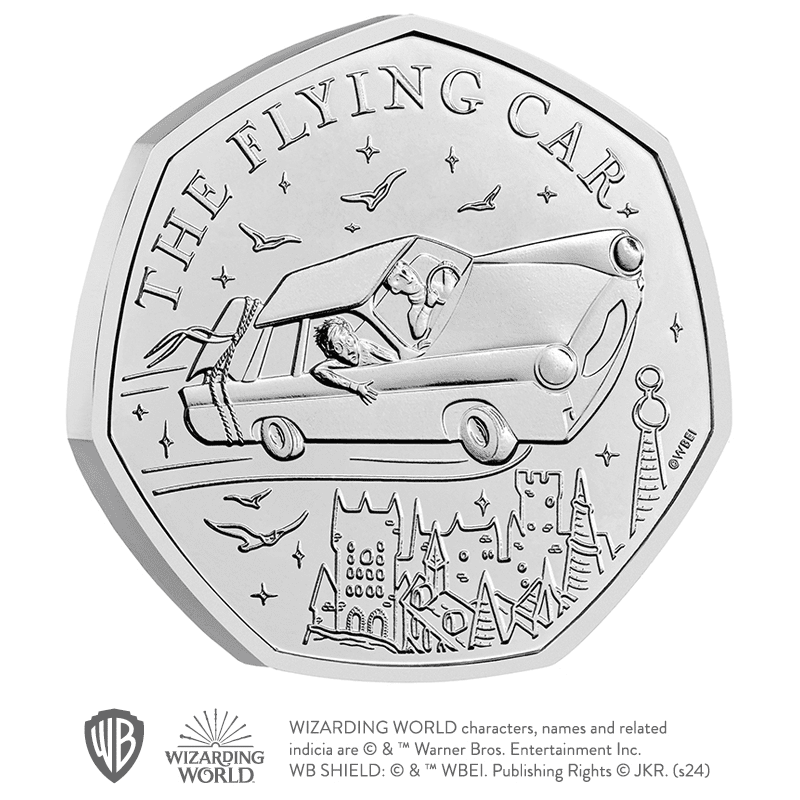 英国 2025年 ハリー・ポッター 空飛ぶ車 50ペンス白銅貨 未使用