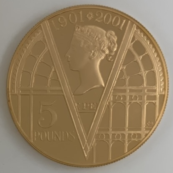 ●一点モノ● 英国 2001年 KMｰ1015b ヴィクトリア王朝 5ポンド金貨 プルーフ