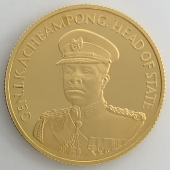 ●一点モノ● ガーナ 1977年 KM-M9 独立20周年記念 2ポンド金貨 AUプルーフ