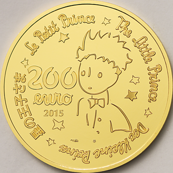 ●一点モノ● フランス 2015年 星の王子さま 王子さまの旅立ち　1oz 200ユーロ金貨 プルーフ