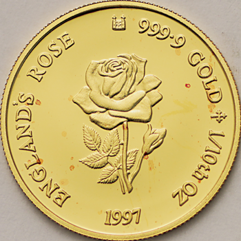 ●一点モノ● 英国 1997年 ダイアナ妃追悼 1/10oz 純金メダル  プルーフ