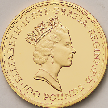 ●一点モノ● 英国 1987年  ブリタニア　1oz 100ポンド金貨 プルーフ