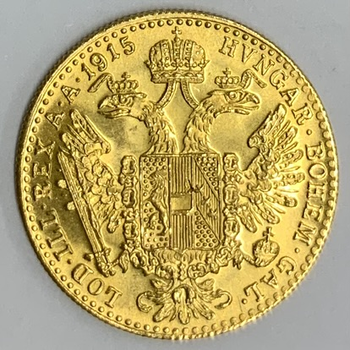 ●一点モノ● オーストリア 1915年KM2267 フランツ・ヨセフ 1ダカット再鋳金貨  未使用